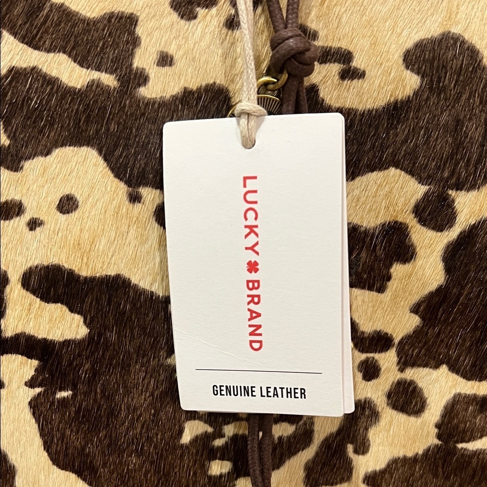 Lucky Brand | Genuine Leather & Calf Hair Tote in “Dark Cappuccino” w/Bag Charms - Picture 3 of 16